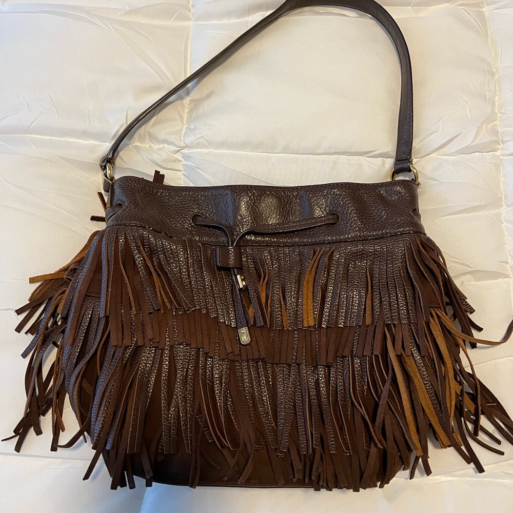Ralph Lauren fringe bucket bag